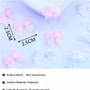 50 Pcs Pink Bows, Mini Satin Ribbon Bow, Tiny Craft Bows for DIY, Cheer Pins, Wedding & Gift Box Decor (Pink)