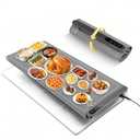 Food Warming Mat Extra Large 43"x16" with Insulation Pad for Countertop, Chafing Dishes for Buffet, Food Warmers for Parties, Hot Pads for Kitchen, Portable Heating Pad, 560W Custom Warm Setting, Grey