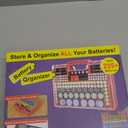 Battery Organizer Storage Holder Box Case with Tester, Stores & Protects Up to 260 Batteries, Double-Clear Locking Lid, Holds AA AAA C D and More (Not Includes Battery Pack) - Red