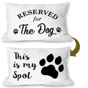 Burosev Reserved for The Dog Reversible Soft Pillow Covers Double-Sided, Funny Pet Paw This is My Spot Decorative Pillowcase, Pet Dog Lover Decor Decorations for Home Bedroom Living Room（12 × 20 Inch）