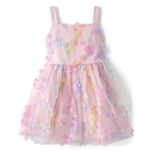 The Children's Place,Girls,Dressy Dress, Short Sleeve Bright Pink, 6