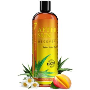 Seven Minerals NEW Recovery After Sun Gel with Aloe Vera - For Skin with Instant Sunburn Relief. Unlike Regular Aftersun Lotion, Ours Is Made From Texas Aloe. With Mango & Chamomile (12 Fl Oz)