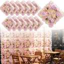 Flower Wall Backdrop, 12PCS 13.8 * 13.8IN Faux Flower Wall Panels for Indoor Outdoor Decor, Floral Backdrop for Birthday Party Wedding Garden Home (Light Pink 1, 13.8”x13.8” (12pcs))