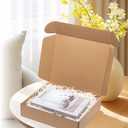 Wowxyz Brown Shipping Boxes 13x11x3" 25 Pack - Kraft Corrugated Cardboard Box Mailers for Small Business, Literature Mailer Packaging Supplies