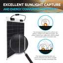 Renogy Flexible Solar Panel 50 Watt 12 Volt Monocrystalline Ultra-Flexible Bendable Mono Off-Grid Charger for Marine RV Cabin Van Car Boat Curve Surfaces