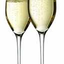 NutriChef Kitchen 9 Ounce Champagne Flutes Set of 2, Hand Blown, Crystal Clear Champagne Glasses for Parties, Weddings Party, New Year, Christmas and Toasting