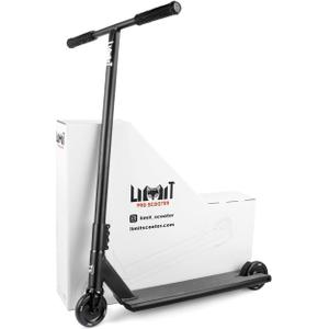 Limit LMT71AZ Pro Street Scooters with Boxed Ends Best Freestyle BMX Stunt Scooter Perfect for Tall Adults and Teens Intermediate or Advanced Trick Scooter Riders. (Black)