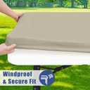 Moosfor Spandex 6 Foot Rectangle Table Cloth 2 Pack, Elastic Fitted Tablecloths for Picnic, Stretch Washable Patio Table Cover for Outdoor, Camping, Banquet and Parties (Taupe, 30"x72")