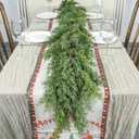9 Ft Christmas Cedar Garland - Realistic Greenery Cypress Garlands - Real Touch Artificial Pine Garland Christmas Decorations for Outdoor Home Dining Table Mantel Stair Porch Winter Xmas Decor