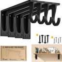 Closet Rod Support Bracket 12inch WYGWP Heavy Duty Closet Rod Holders 400lbs, Wall Mounted Brackets with Hooks for Closets for Home and Decor
