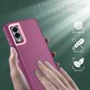 ONOLA Compatible with Samsung Galaxy S25 Edge Case with HD Screen Protector, Heavy Duty Shockproof & Dropproof 3-Layer Cover Phone Case for Galaxy S25 Edge (WineRedPink)