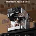 ecozy 4-in-1 Espresso Machine and Coffee Maker Combo with Milk Frother, Cold Brew & Over Ice, Interactive Touch Screen, Stainless Steel, Brezzano Elite Series for Cappuccinos, Lattes, Americanos