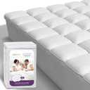 SafeRest CloudGuard - King Size Hybrid Mattress Protector & Pad (Extra Padded) - Waterproof Quilted Pillow Top Mattress Cover - Thick, Plush & Fitted Mattress Topper for Bed