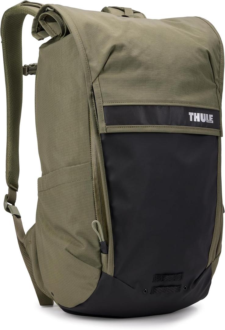 Thule Paramount Bike Commuter Backpack - 20L Capacity - Adjustable fit - 16" Padded Laptop Sleeve and 11" Tablet Pocket - Rolltop Closure - Side Phone Pocket - Taillight Loop (Soft Green)