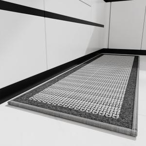 Kitchen Rugs and Mats Non Skid Washable - Non Slip Absorbent Kitchen Runner Rugs for Floor, Machine Washable Standing Mats for in Front of Sink,Laundry Room,Hallway(20"x70",Grey) (1'8" x 5'10" (Rectangular))