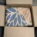 Dahlia Washable Area Rugs 5x7, Boho Floral Rug for Bedroom Dorm, Multicolored Soft Low Pile Living Room Rugs,Leaves Non Slip Throw Carpet for Classroom Nursery Office,Multi