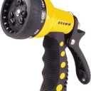 Dramm Revolver Heavy Duty 9 Pattern Quick Click Adjustable Garden Hose Spray Nozzle with Trigger Style Handle, for your Car, Boat, Deck, Sidewalk, Flowers and Young Trees, Yellow