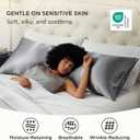 Bedsure Satin Body Pillow Pillowcase, Similar to Silk Body Pillow Cover with Zipper, Soft & Breathable Long Pillow Case, Cooling & Silky Long Pillowcase for Hair and Skin, Dark Grey, 20x54 Inches