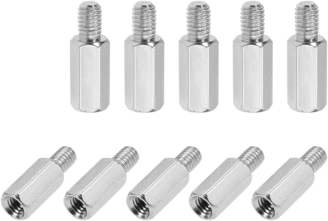 uxcell M4x12mm+6mm Male-Female Hex Nickel Plated PCB Motherboard Spacer Standoff for FPV Drone Quadcopter, Computer & Circuit Board Silver Tone 20pcs