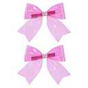 PVC Hair Bow Clips Cute Glitter Hairpins Girls Teens Alligator Hair Accessories for Summer Beach Seaside Party, Yellow