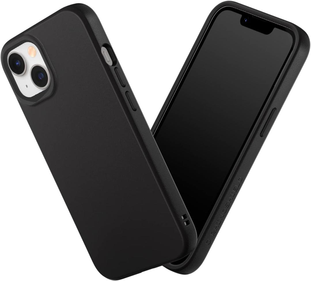 RhinoShield Case Compatible with [iPhone 13/14] | Solid Suit - Shock Absorbent Slim Design Protective Cover with Premium Matte Finish 3.5M / 11ft Drop Protection - Classic Black