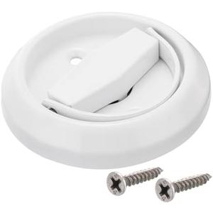 uxcell Round Pull Ring, 1pcs 3" - Stainless Steel Ring Flush Pull with Screws, Recessed Door Pull Handle Knob for Drawer Cabinet Wardrobe (White)