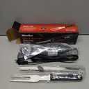 Mueller Ultra-Carver Electric Knife for Carving Meats, Poultry, Bread, Crafting Foam. Stainless Steel Blades, Powerful Motor, Ergonomic Handle, One-Touch On/Off Button, Serving Fork Included, Gray