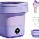 Portable Washing Machine,Mini Washer,16L Upgrade Mini Laundry Machine with Spin Basket,Deep Clean Baby Clothes,Underwear,Socks,Small Pet clothes; Ideal for RV, Dorm, Camping (Purple)