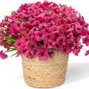 20 Bundles Artificial Flowers for Outdoors, UV Resistant Fake Flowers with Plastic Plants , Faux Silk Flowers for Planter outdoors, fake realistic flowers for Window Box Front Porch Patio Decor-Rosy