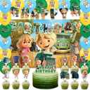 42Pcks Garbage Truck Party Supplies Pack IncludesBannerCake TopperBlackdrop,Balloons for Garbage Truck party Decoration