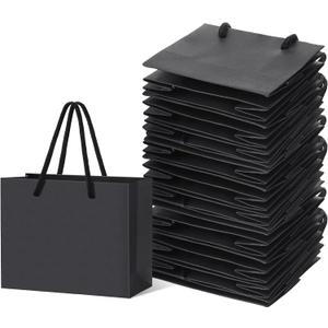 Yexiya Extra Small Black Gift Bags 3.94 x 4.72 x 2.36 Inch Paper Gift Bags with Handle Mini Gift Wrap for Present Craft Party Favor(13 Pcs)