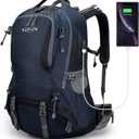 G4Free 50L Hiking Backpack Waterproof Daypack Outdoor Camping Climbing Backpack with Rain Cover for Men Women(Dark Blue)