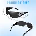 3 Pairs Y2K Sunglasses for Women Men Trendy Shield Wrap Around Sun Glasses Oversized Fashion Frameless Glasses