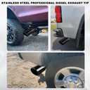 Mupera 3.5 Inch Inlet Exhaust Tip, 5" Outlet, 12" Long Powdercoat Black Exhaust Tips for Universal 3.5 Inch Outside Diameter Exhaust Tips, Tail Pipe Exhaust Tips 3.5" Inlet with Bolt-On