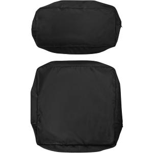 All Smiles Outdoor Patio Chair Cushion Covers, Waterproof & Fade Resistant Deep Seat Slipcovers 28"x28"x6" Seat & 28"x13.5"x6" Back, Replacement Cushion Covers for Garden Yard Deck, Black