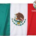 Homissor Mexican Flag Bandera de Mexico 3X5 Embroidered Flags Sewn Stripe Heavy Duty MX National Flags 240D Thick Polyester for Indoor/Outdoor