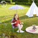 Idea Nuova Kids Outdoor Beach Chair with Umbrella, Peppa Pig, NK570426, 12"D x 14.75"W x 19"H