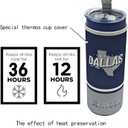 Tumbler 20oz Straight Skinny Car Cups With Insulated Cup Sleeve Portable Handle, Sports Travel Coffee Mug, Stainless Steel, Insulated,Classic Collection Gifts for Men Women Fans