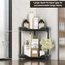 Orimade Rustproof 2 Tier Floor Standing Corner Shower Caddy Organizer, Plastic Metal Splicing Floor Corner Shelf Rack Stands for Bathroom, Black