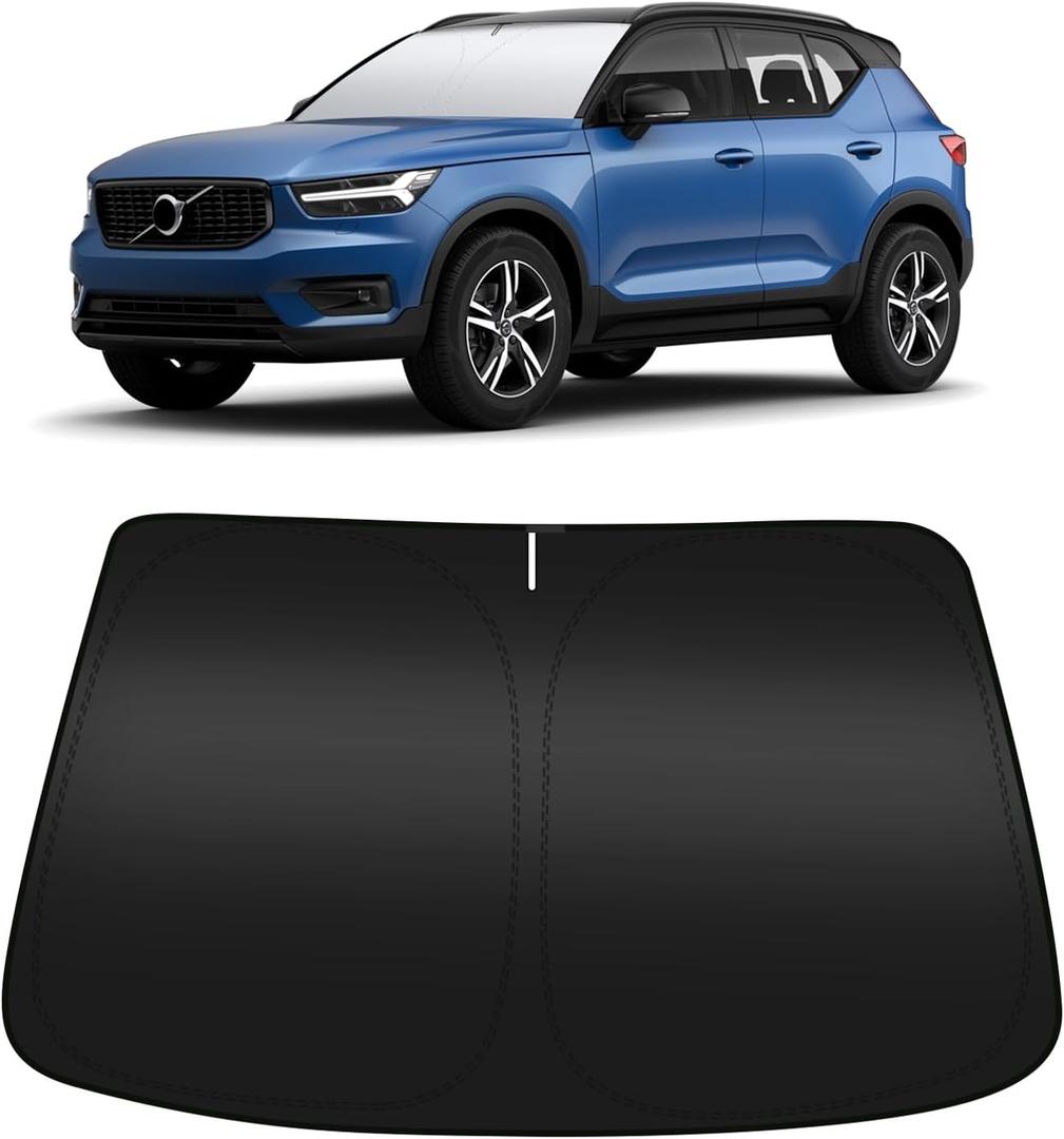 BESTVIEW Car Windshield Sun Shade Compatible with Volvo XC60 2018-2024 2025 - Foldable Reflective Sunshade for UV Protection & Heat Reduction