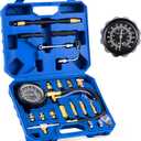 Orion Motor Tech Fuel Pressure Test Kit, Fuel Pressure Tester with 0-140 psi Fuel Pressure Gauge Hoses Adapters, Heavy-Duty Fuel Pressure Gauge Kit Gasoline Car Truck Motorcycle Diagnostic Tool