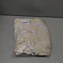 Round Vinyl Fitted Tablecloth, Waterproof Elastic Table Covers Wipeable Flannel Backed Tablecloths for Picnic Camping Indoor and Outdoor (Leaf,Beige, Fits 57" to 65" Diameter Tables)