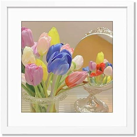 ALLUCKYAN 14x14 White Picture Frame Mat for 10x10 Photo Wall Mounting Poster Frame-1pcs