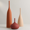 DecoVlog Ceramic Vases Set of 3, Modern Boho Vases for Centerpiece Decor, Matte Minimalist Decorative Vases for Home Decor, Living Room, Bookshelf, and Entryway Table Decor (Multicolor-1)