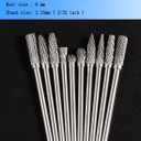 Luo ke 10 Pcs 6 x 2.35 mm Aluminum Cutting Burr, 3/32 Inch Shank Carbide Burr Bits For Rotary Tool Include Dremel