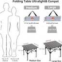 Opliy Portable Folding Camping Table for 2-4 Persons Aluminum Collapsible Table Lightweight with Carry Bag for Camping, Hiking, Picnics, BBQ, Beach Trips & Tailgating