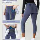 Women's High Waisted Moisture - Wicking Yoga Leggings with Pockets, Reflective Stripes & Shirt Loop for Active Lifestyle (S)