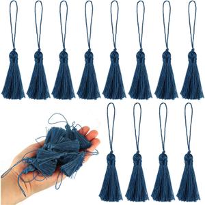 BEL AVENIR 45 Pcs Mini Bookmark Tassels 3.75inch/9.5cm Silky Handmade Keychain Tassel with 2.15inch Cord Loop,Colorful Small Tassels for Craft Accessory,Tags