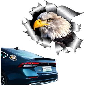 UGSHY 1 PC Car Personalized Body Stickers, PET Bald Eagle Wall-Breaking Shape Doors Windows Bumpers Decals Fuel Tank Cap Stickers, Car Decorative Accessories, for Most Models (Multicolored #03)