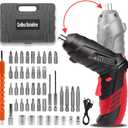 Cordless Power Screwdriver Electric Screwdriver Rechargeable Set, Battery Powered Screwdriver Kit Including 46pcs Bits, Pivoting Handle and LED Lights Small Drill with Portable Carrying Case